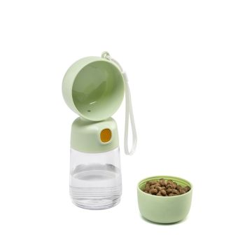 Leopet Flašica za Vodu i Hranu HappyTravel Zelena 400ml / 200ml  25x9x8cm