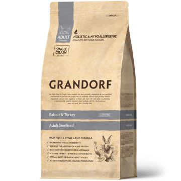 Grandorf Cat Adult Sterilized Zečetina & Ćuretina 8kg