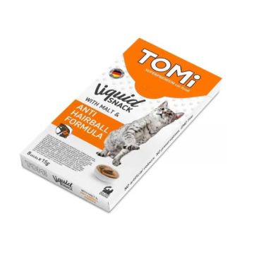 Tomi Liquid Snack Tečna Poslastica za Mačke Malt-Anti Hairball 8x15g