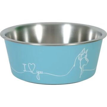 475496BLE Zolux Love Dog Činija Od Nerđajućeg Čelika Plava 400ml