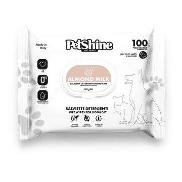 PetShine Vlažne Maramice Bademovo mleko 100kom