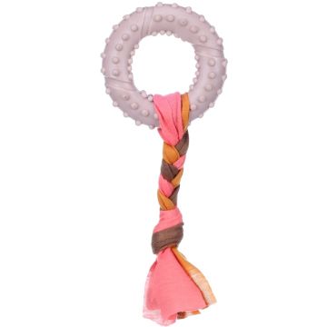 Flamingo Igračka za Štence Bunty Gumeni Prsten sa Konopcem 17x7,3x2,1cm
