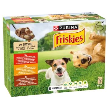 Friskies Dog Adult Govedina, Piletina i Jagnjetina u Sosu 12x85g