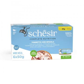 Schesir Cat Multipack Tunjevina i Brancin u Želeu 6x50g
