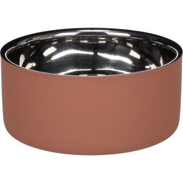 Flamingo Metalna Činija za Hranu i Vodu Xara Roze Srebrna 17x7,4cm / 1,2L