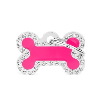 MyFamily Glam Roze Privezak za graviranje Mala Koska sa Cirkonima 30x19mm