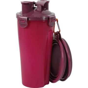 474240RGE Zolux Bivouak 2u1 Putna Posuda za Vodu i Hranu Crvena 2x350ml
