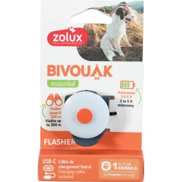 466800BLE Zolux Bivouak Svetleći USB Privezak za Ogrlicu Plavi