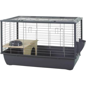 205440GRI Zolux Neolife Connect 80 Kavez za Zečeve i Morsko Prase Sivi 80x48x52,5cm