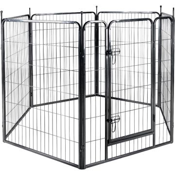 Flamingo Ograda za Pse Zecta Crna 156x80x100x13cm