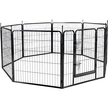 Flamingo Ograda za Pse Zecta Crna 205x80x80x13cm