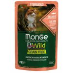 Monge Bwild Cat Sterilised Grain Free Sos Losos sa Račićima i Povrćem 85g