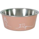 475499ROS Zolux Činija od Nerđajućeg Čelika Love Dog Roze R20,6cm / 1,7L
