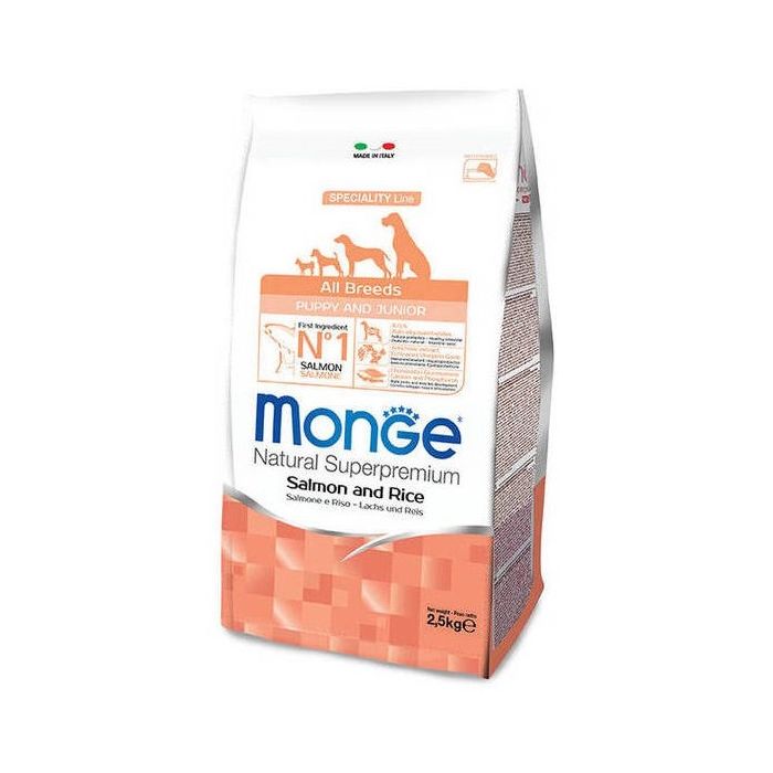 Monge All Breeds Puppy and Junior Losos i Pirinač 2,5kg