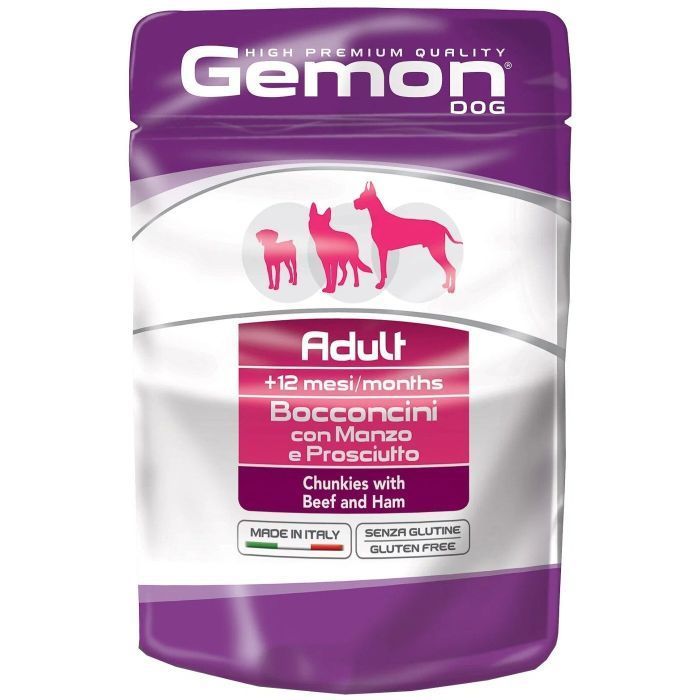 Monge Gemon Dog Adult Kesica Govedina i Šunka 100g