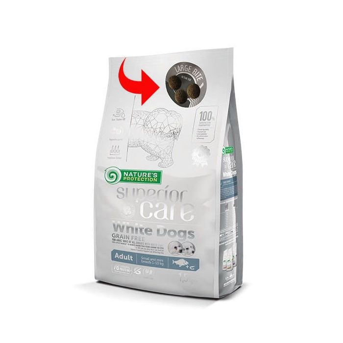 Nature's Protection White Dogs GF Adult Large Bela Riba 1,5kg