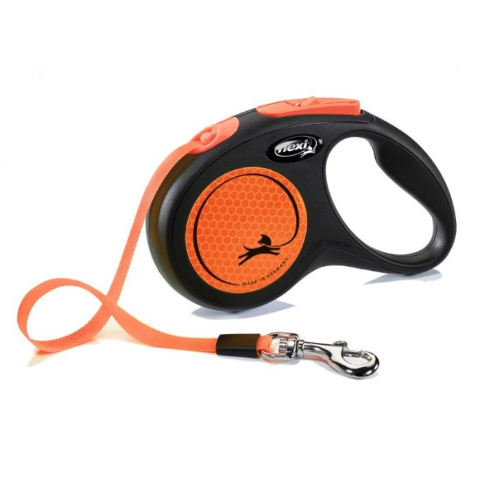 Flexi Povodac Neon S Traka Oranž 5m