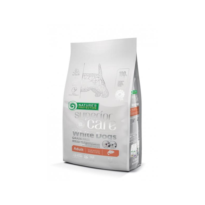 Nature's Protection White Dogs Grain Free Adult Small and Mini Losos 1,5kg