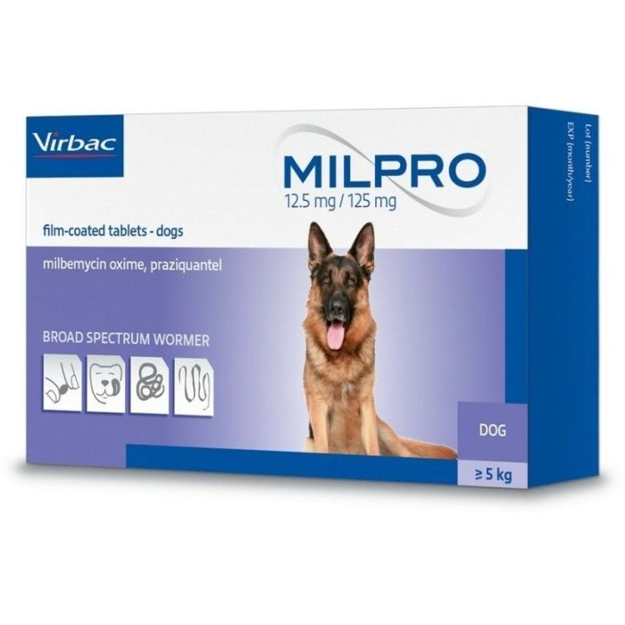 Virbac Milpro 12,5mg/125mg Tablete Protiv Unutrašnjih Parazita za Pse Preko 5kg