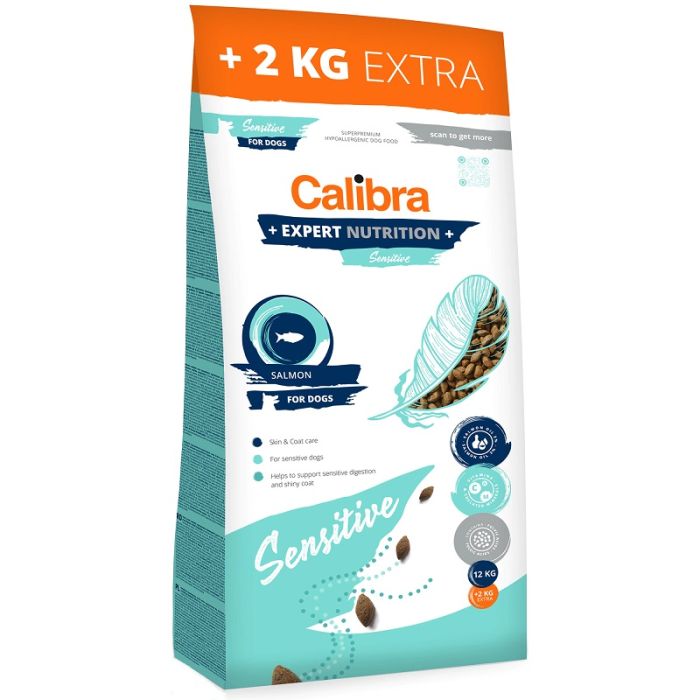 Calibra Dog Expert Nutrition Sensitive Losos 12+2kg