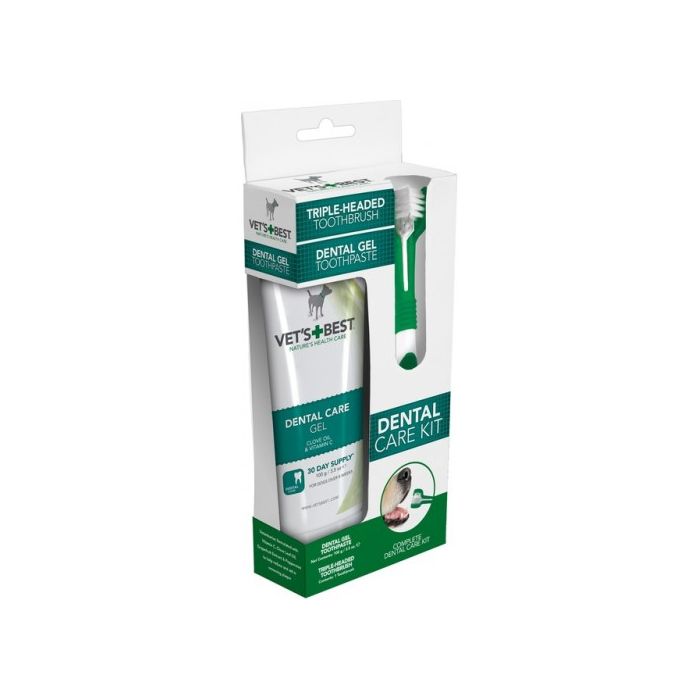 Vet's Best Dental Komplet za Pse Četkica i Gel za Zube 100g
