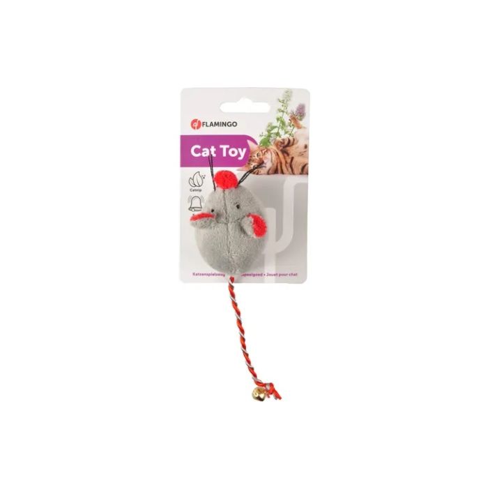 Flamingo Igračka za Mace Jerry Sivi Miš sa Zvoncem 7cm / 16cm