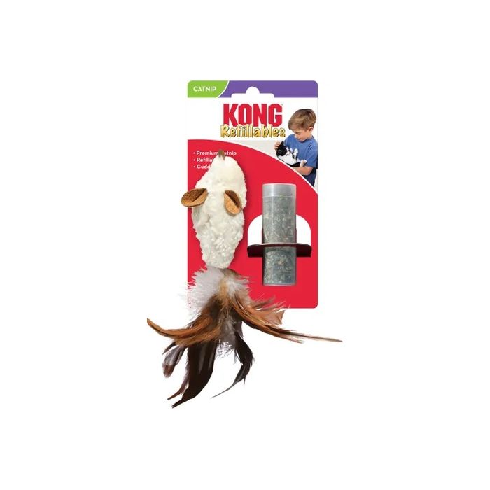 Kong Igračka Miš sa Perjem i Mačjom Travom 16,5cm