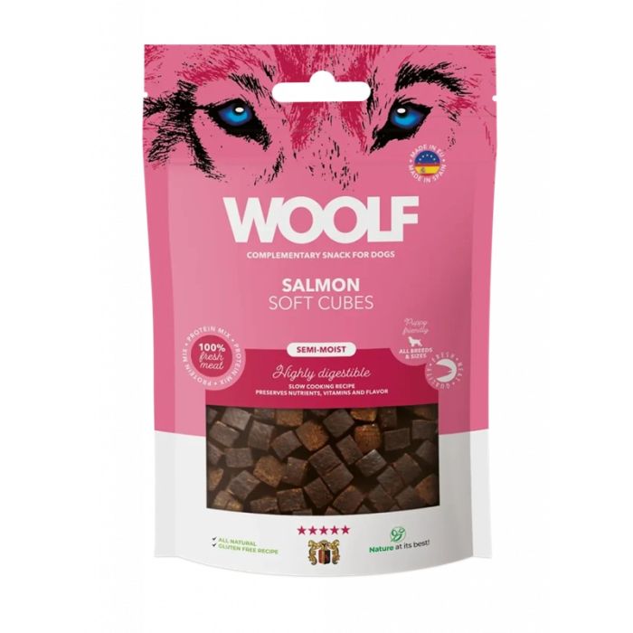 Woolf Soft Cubes Losos (monoprotein) 100g