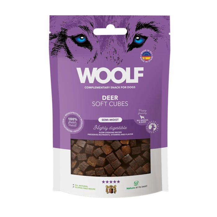 Woolf Soft Cubes Jelen (monoprotein) 100g