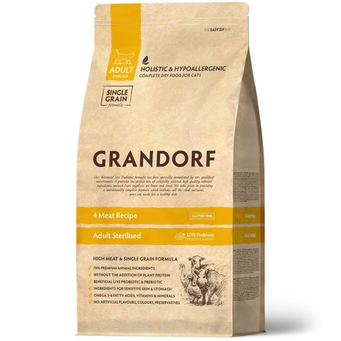 Grandorf Cat Adult Sterilised 4 Vrste Mesa 8kg