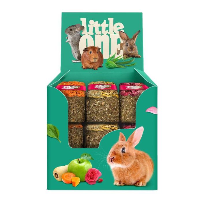 Little One Četvrtasta Poslastica od Livadskog Bilja sa Raznovrsnim Topingom za Glodare 85g
