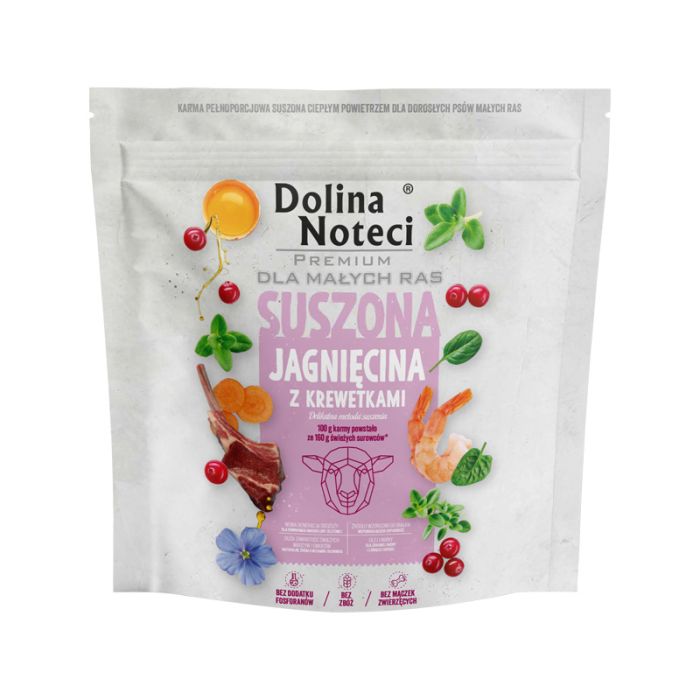 Dolina Noteci Premium Dog Male Rase Sušena Jagnjetina sa Škampima 1kg