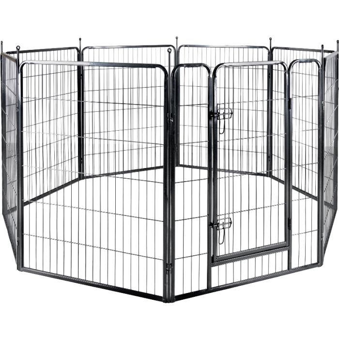 Flamingo Ograda za Pse Zecta Crna 205x80x100x13cm