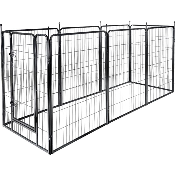 Flamingo Ograda za Pse Zecta Crna 205x80x100x13cm