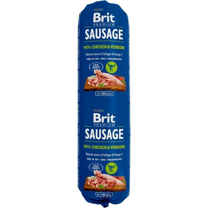 Brit Premium by Nature Dog Kobasica Piletina i Divljač 800g