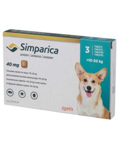 Simparica 40mg Tablete za Žvakanje Protiv Spoljnih Parazita za Pse 10-20kg 1kom.
