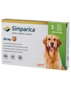 Simparica 80mg Tablete za Žvakanje Protiv Spoljnih Parazita za Pse 20-40kg 1kom.
