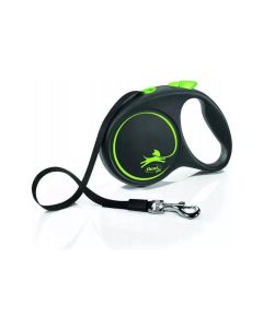 Flexi Povodac Black Design M Traka Zeleni 5m