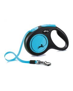 Flexi Povodac Neon M Traka Plavi 5m
