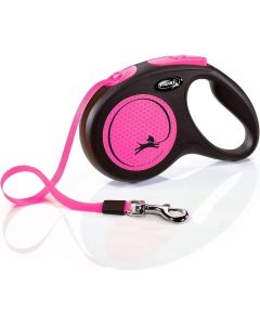 Flexi Povodac Neon M Traka Rozi 5m