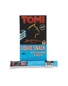 Tomi Liquid Snack Tečna Poslastica za Mačke sa Lososom i Inulinom 8x15g