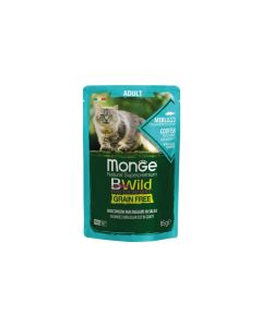 Monge BWild Cat Adult Bakalar, Račići i Povrće Kesica 85g
