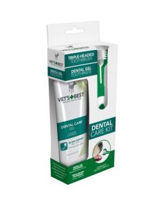 Vet's Best Dental Komplet za Pse Četkica i Gel za Zube 100g
