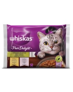 Whiskas Kesice Pure Delight Izbor Komadića Mesa 4x85g