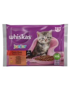 Whiskas Kesice Junior Klasični Obroci Izbor Mesa 4x85g