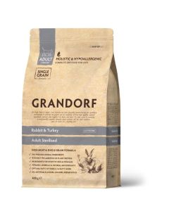 Grandorf Cat Adult Sterilized Zečetina & Ćuretina 400g