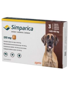 Simparica 120mg Tablete za Žvakanje Protiv Spoljnih Parazita za Pse 40-60kg 1kom.