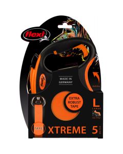 Flexi Povodac Xtreme L Traka Crno/Narandžasti 5m