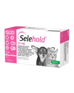 Selehold 15mg Spot-On Ampule Protiv Parazita za Pse i Mačke do 2,5kg 3x0,25ml