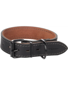 Flamingo Kožna Ogrlica Montana Široka Crna L 45-55cmx40mm